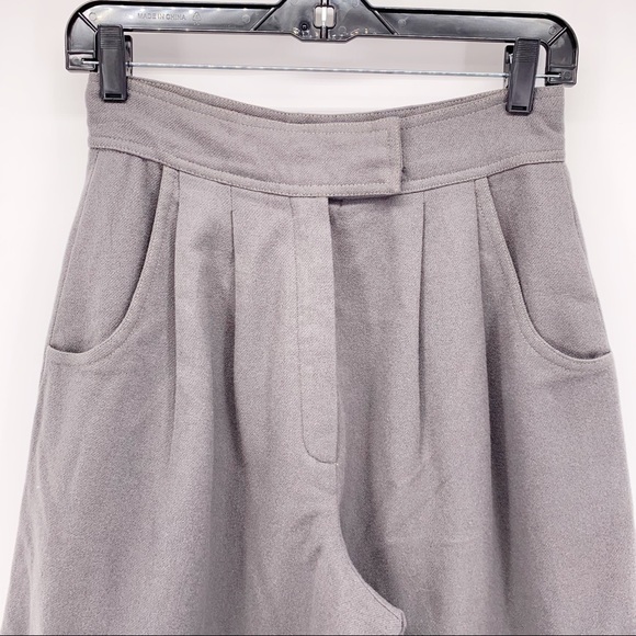 VINTAGE High Waist Wide Leg Cropped Wool Pants - Picture 2 of 6